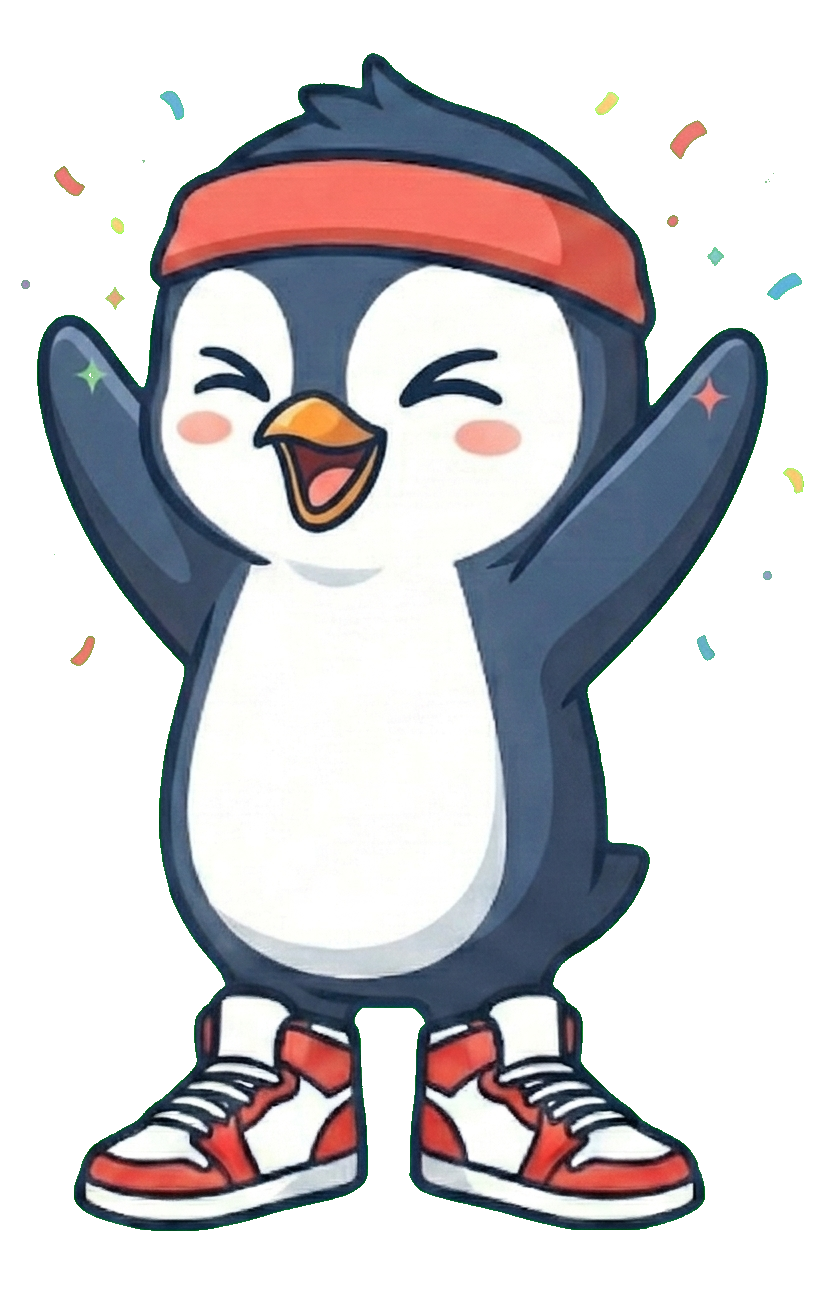 The Pingo Penguin celebrating